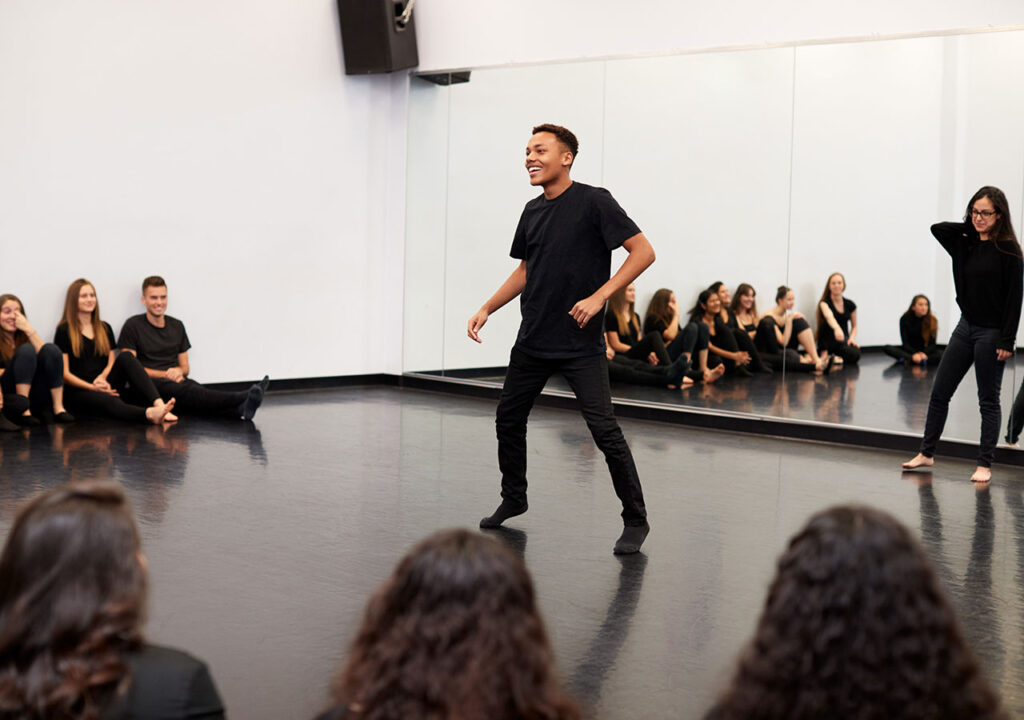 adults in jazz dance class